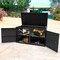 Costway 88 Gallon Garden Patio Rattan Storage Container Box Bin Shelf Black\Brown